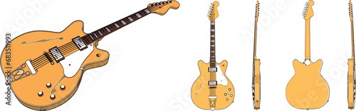 electric guitar stringed musical instrument ilustration