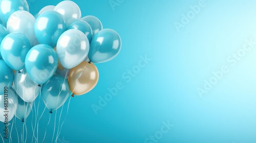 Wallpaper Mural  a bunch of blue and white balloons floating in the air on a blue background with a light blue back ground. Torontodigital.ca