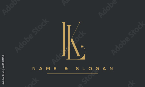 KL or LK Alphabet Letters Logo Monogram photo