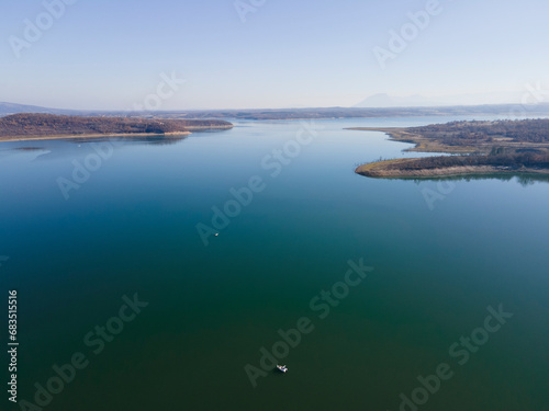 Aerial view of Ogosta Reservoir  Bulgaria