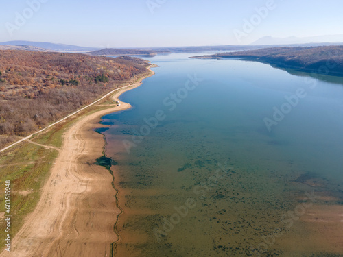 Aerial view of Ogosta Reservoir  Bulgaria