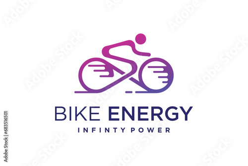 Bike energy infinty design element vector with creative concept for business person photo