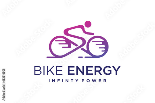 Bike energy infinty design element vector with creative concept for business person