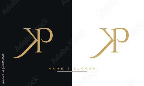 KP or PK Letters Logo Monogram 