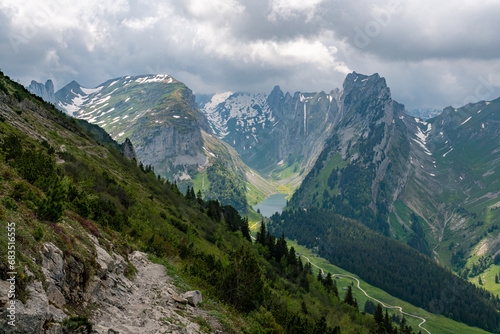Fantastic hike in the Alpstein mountains in Appenzellerland Switzerland