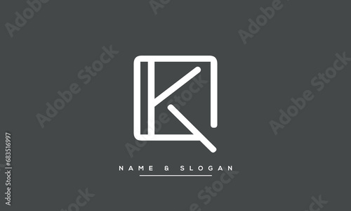 Alphabet letters KQ or QK Logo Monogram