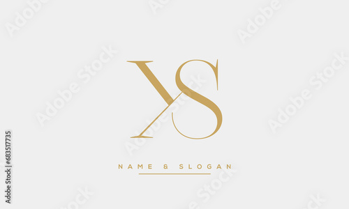 Alphabet Letters SK or KS Logo Monogram