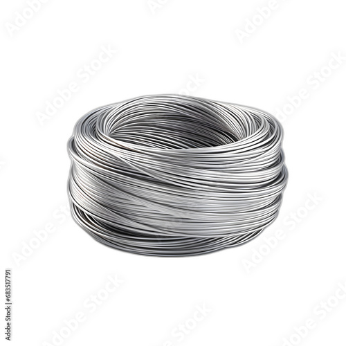 Metal wire isolated on transparent or white background, png