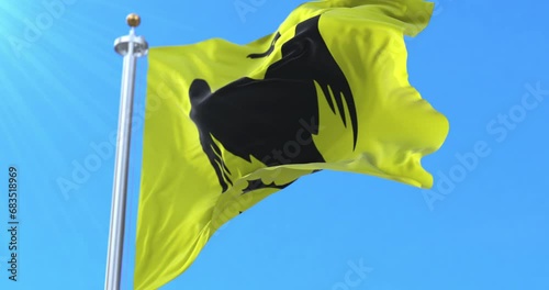 Flag of Loppa kommune, Norway. Loop photo