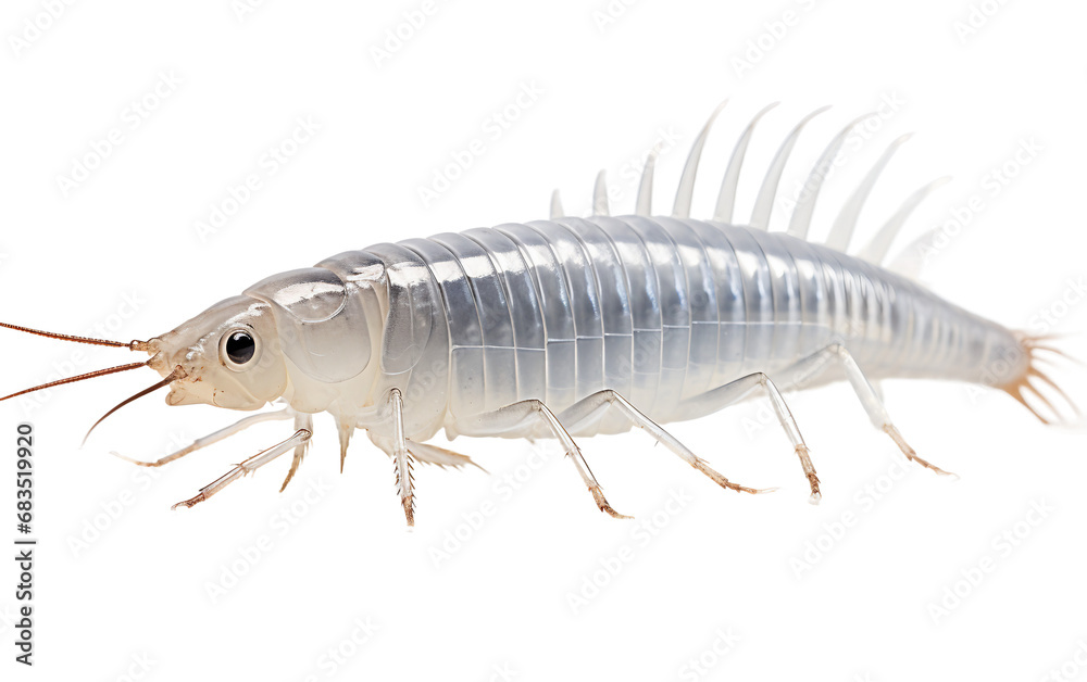 Silverfish Against a Clear Background
