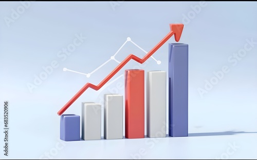 rising business graph, Business growth concept, graph chart.