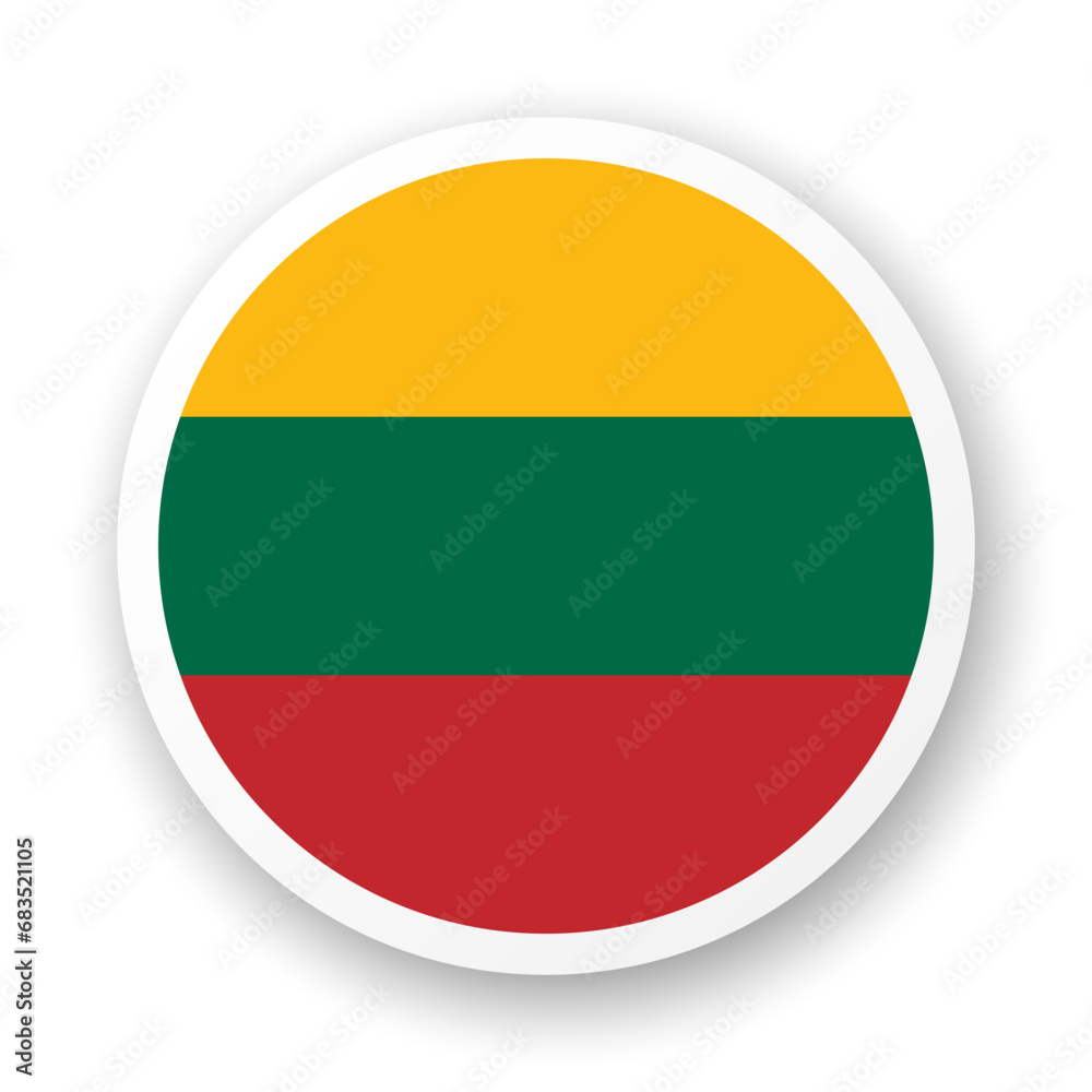 Lithuania flag flat icon. Round vector element with shadow underneath. Best for mobile apps, UI and web design. Lithuania flag flat icon. Round vector element with shadow underneath. Best for mobile apps, UI and web design.