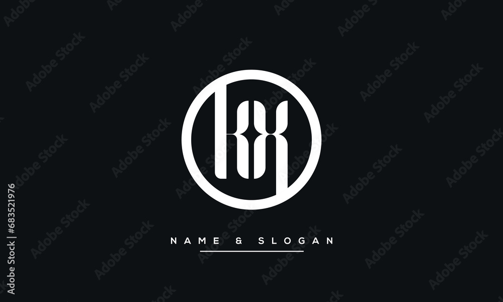 Alphabet Letters KX or XK Logo Monogram