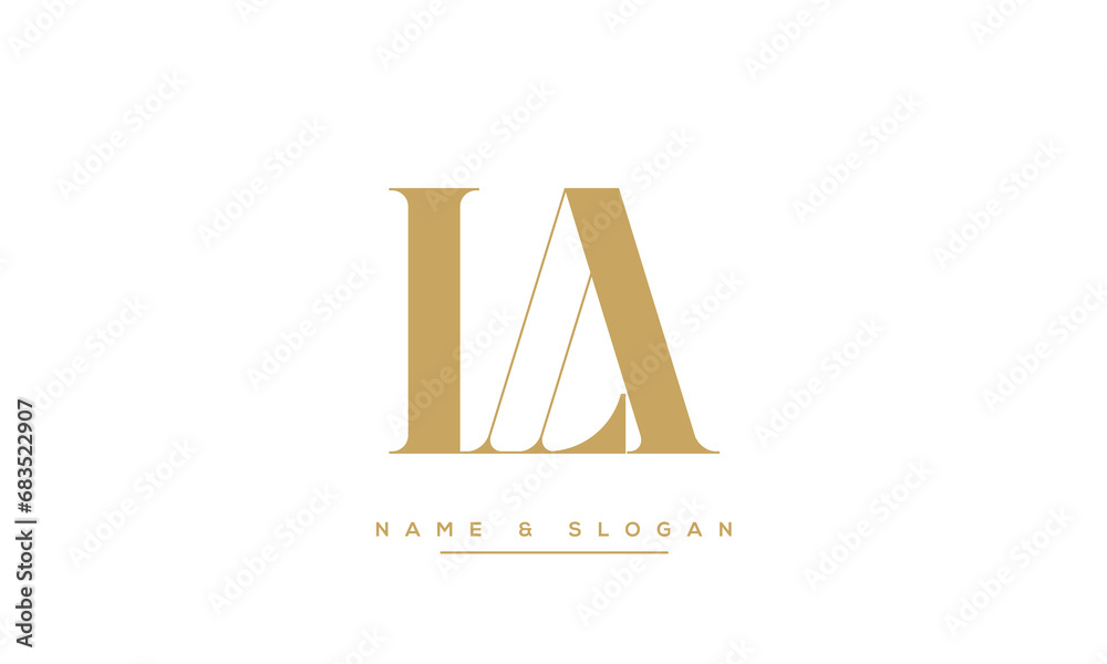 Alphabet Letters LA or AL Logo Monogram Alphabet Letters LA or AL Logo Monogram
