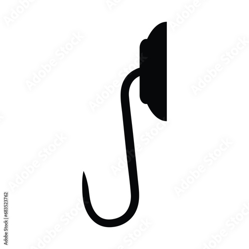 Butcher hook for hanging meat, vector illustration