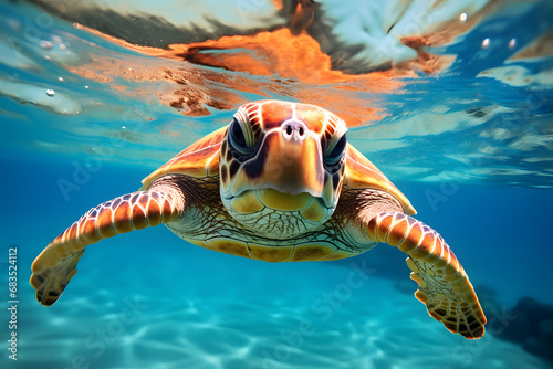 sea turtle swimming