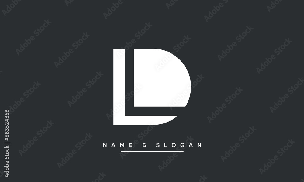 Alphabet Letters LD or DL Logo Monogram Alphabet Letters LD or DL Logo Monogram