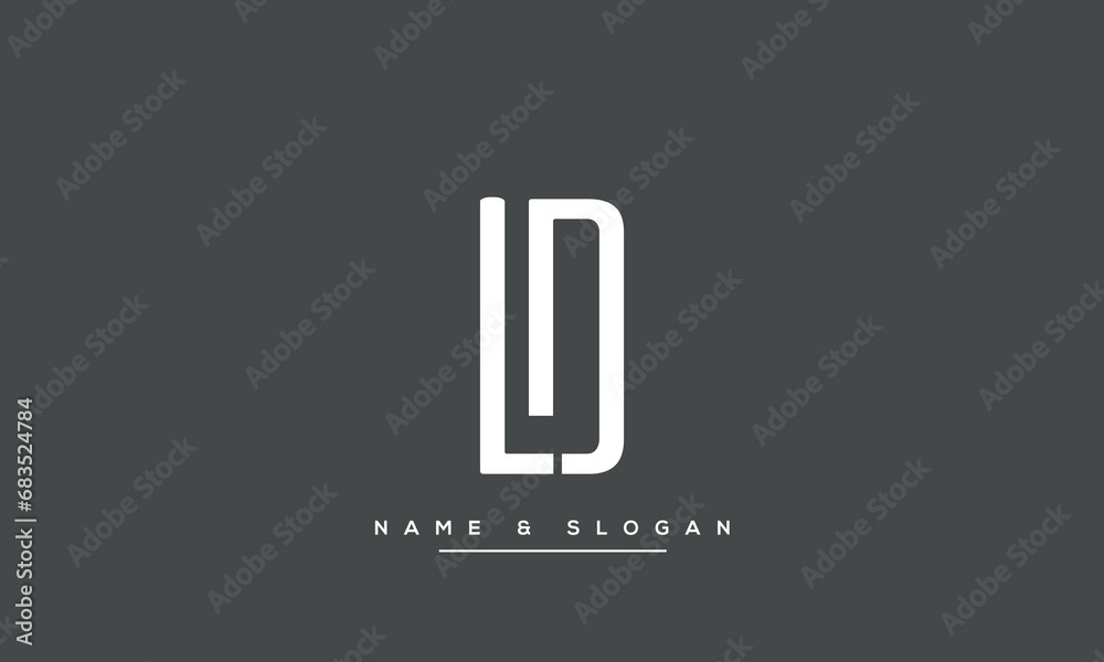 Alphabet Letters LD or DL Logo Monogram Alphabet Letters LD or DL Logo Monogram