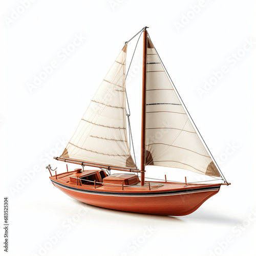 Isolated Timber Sail Ship