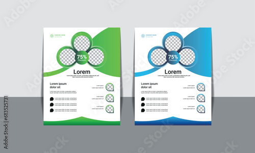 Corporate business flyer template design set, Brochure design, cover modern and creative layout, annual report, poster, flyer in A4 with colorful business proposal, promotion, advertise, publication,  (ID: 683525731)