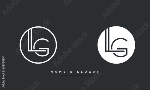 Alphabet letters LG or GL Logo Monogram photo