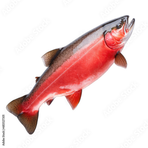 Fish salmon, trout isolated on transparent and white background. PNG transparent