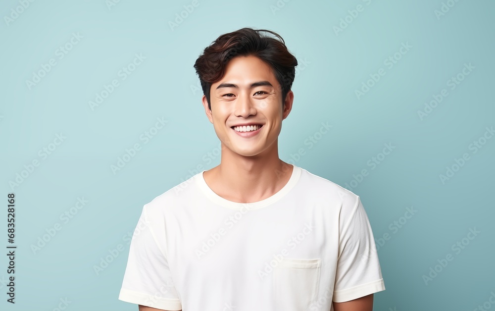 Portrait of young handsome asian beauty smile man isolated background Portrait of young handsome asian beauty smile man isolated background
