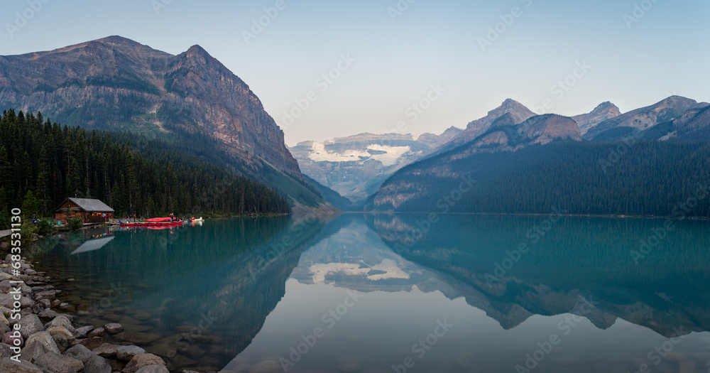 Sunrise photo taken at Lake Louise, Banff National Park, Alberta, Canada Sunrise photo taken at Lake Louise, Banff National Park, Alberta, Canada