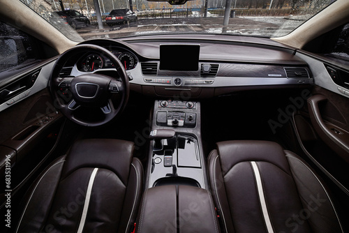 Inside moden car background, car elements and interior © Studio-M