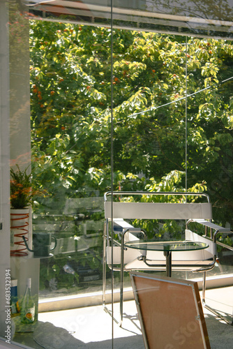 table and chairs in summer