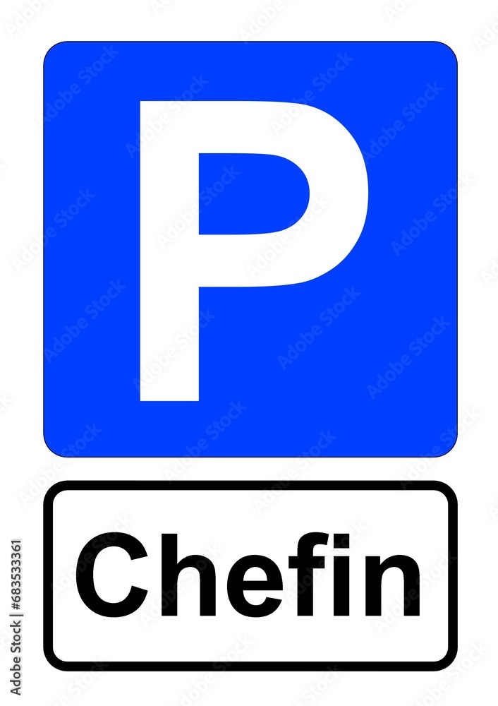 Illustration eines blauen Parkplatzschildes mit der Aufschrift Illustration eines blauen Parkplatzschildes mit der Aufschrift