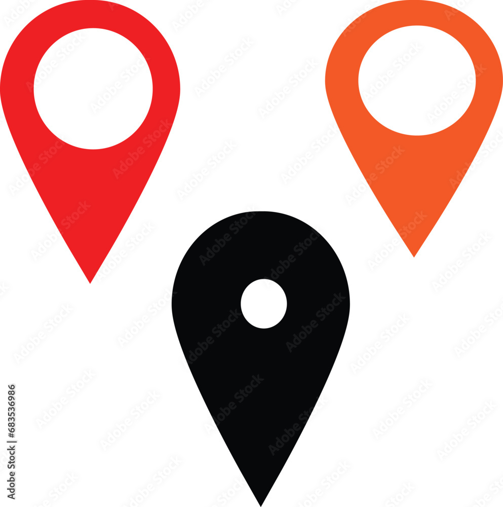 Fototapeta premium set of map pointers