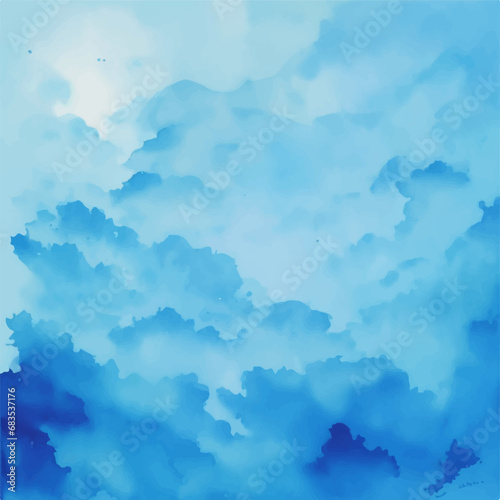 Blue watercolor background, Blue banner watercolor