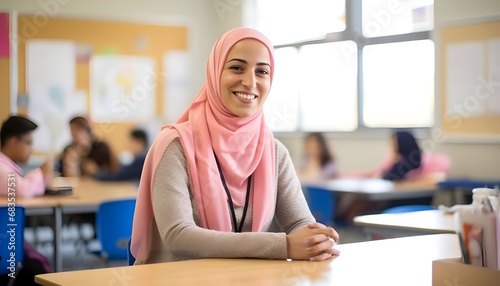 Wallpaper Mural Muslim teacher in a classroom Torontodigital.ca