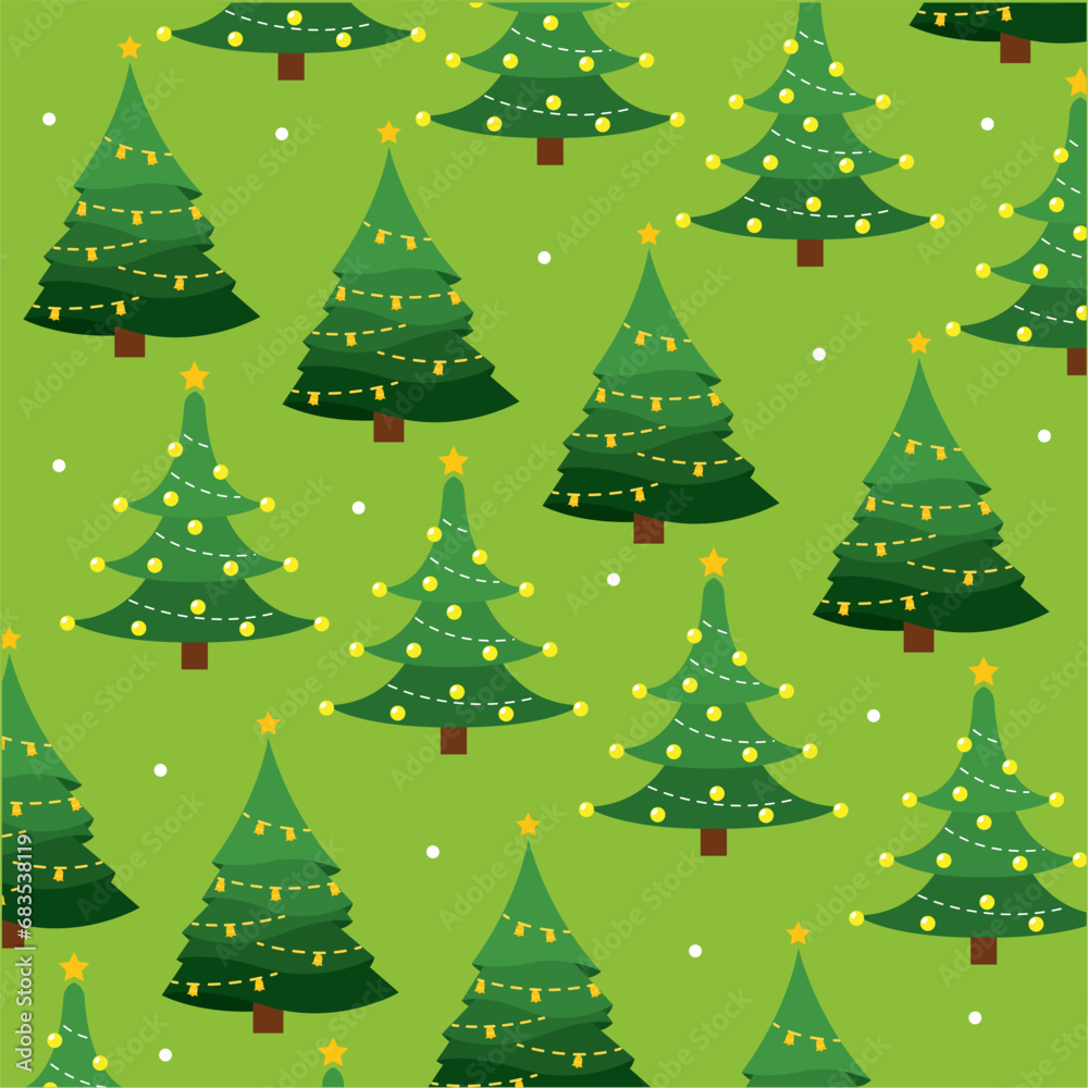 Christmas tree icon Pattern background Vector