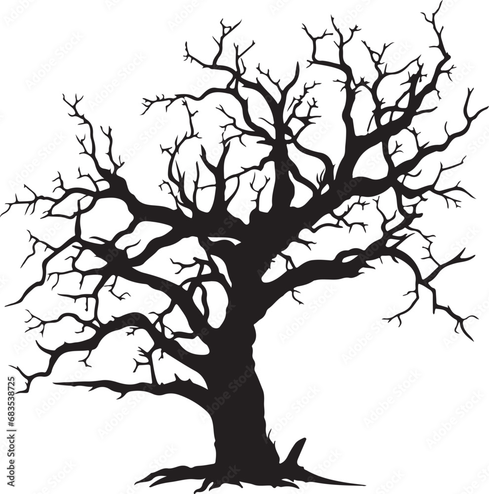 Fototapeta premium Tree Branch Nature Silhouette Vector Illustration