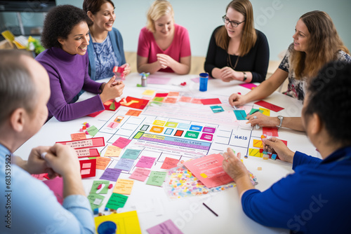 Families participating in health-themed games or challenges, making health education interactive and engaging, creativity with copy space