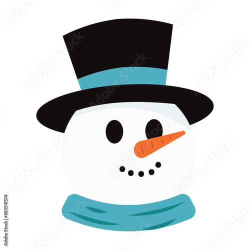 Cute snowman christmas avatar Vector