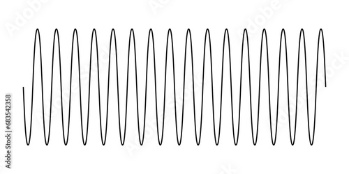 Sinusoidal wave signals. Parts of a wave. Scientific resources for teachers and students. Vector illustration isolated on white background.