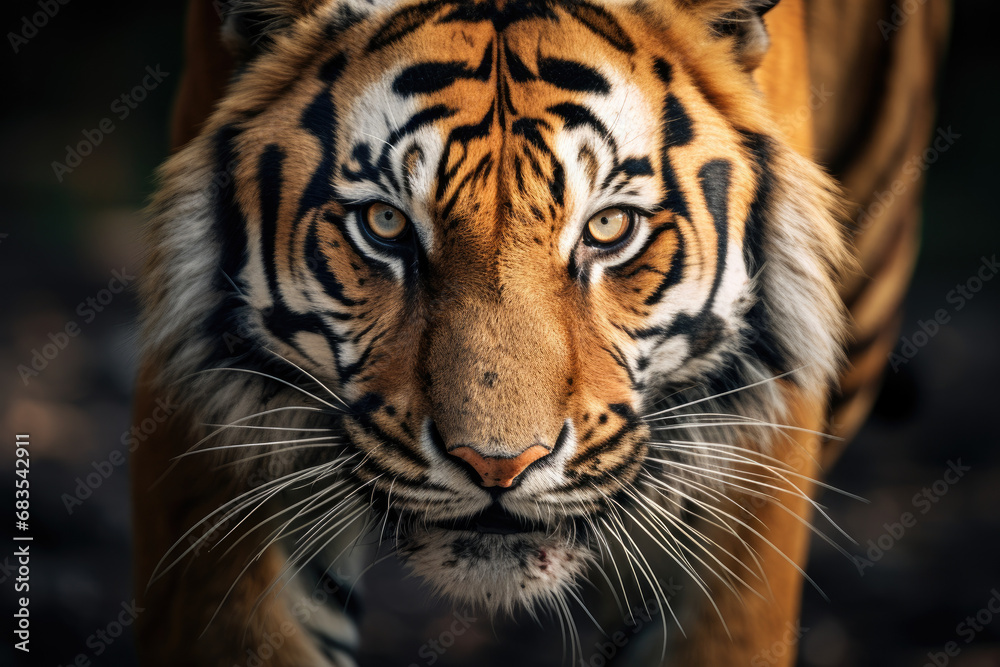 A macro shot of the Royal Tiger