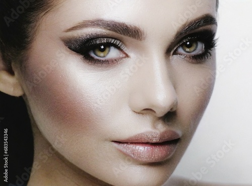 Female model  beauty makeup  face closeup