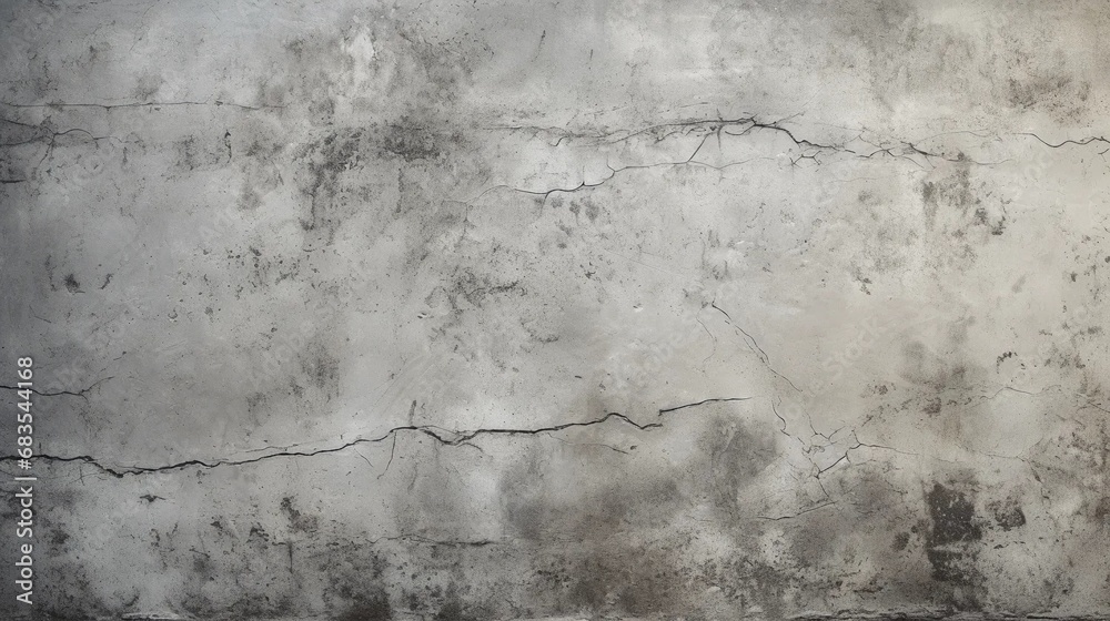 Raw concrete with cracks, gray background in retro style
