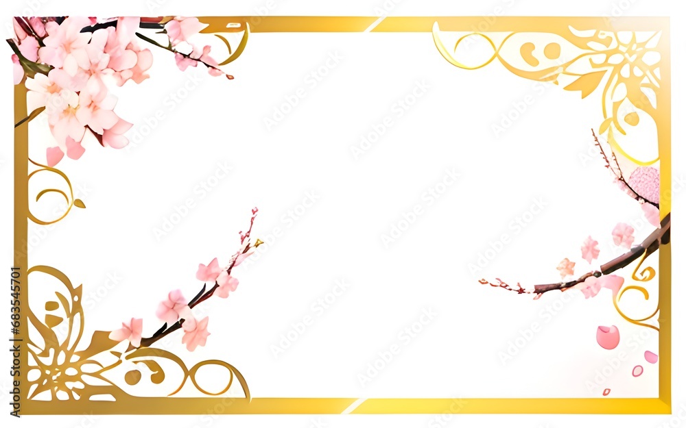 Gold Luxury Flower Border Frame Illustration Gold Luxury Flower Border Frame Illustration