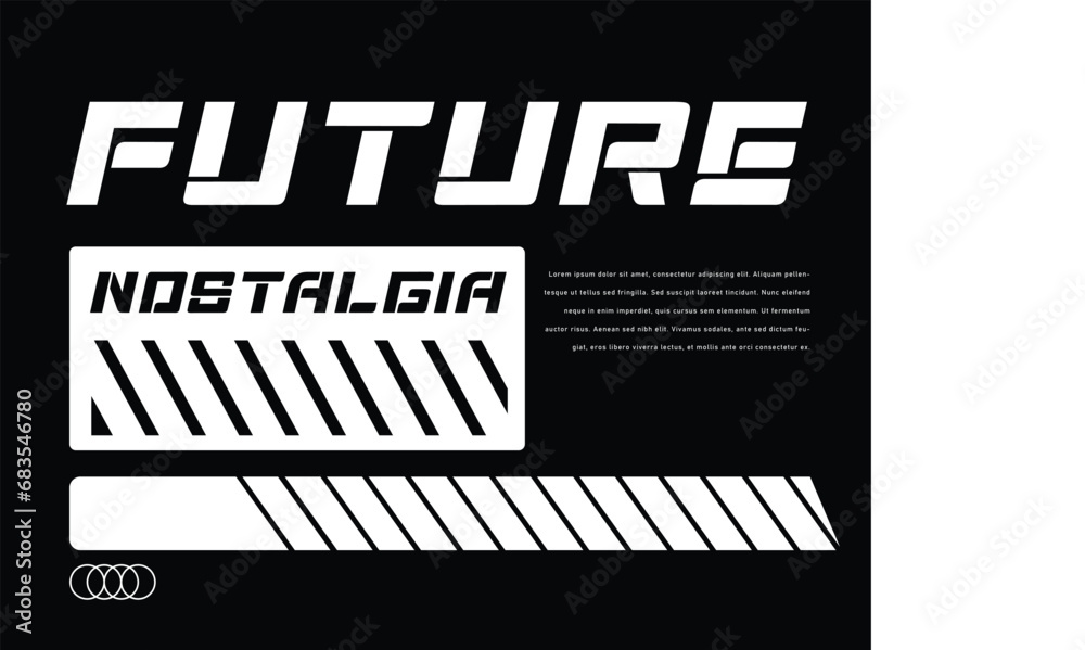 futuristic brutalism streetwear vector art illustration design