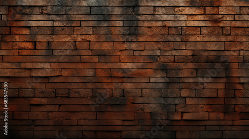 Old brick wall background, cooper color grunge texture or pattern for design. Generative ai
