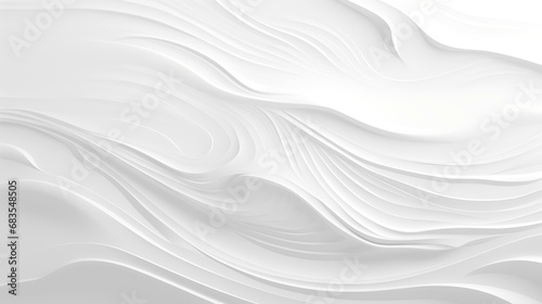 White abstract background with smooth lines in the style of marble. 3d illustration