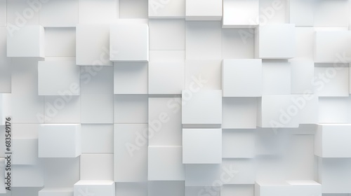 Abstract 3d rendering of white cubes background. Futuristic background design.
