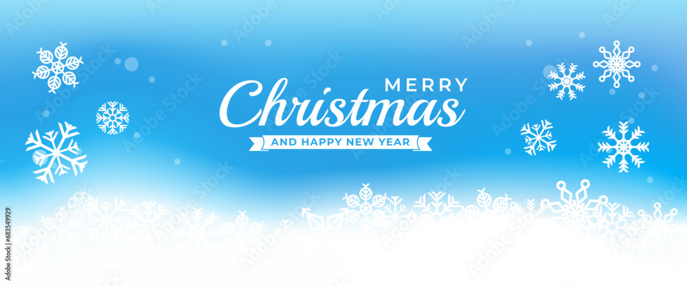 Winter Christmas and new year horizontal banner template