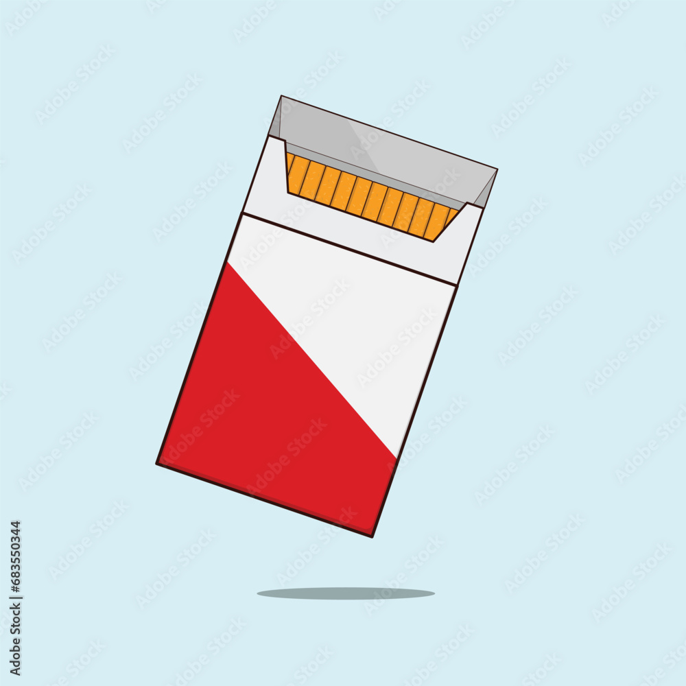 Flat Cigarette Box Vector illustration Icon Smoking box vector Flat Cigarette Box Vector illustration Icon Smoking box vector