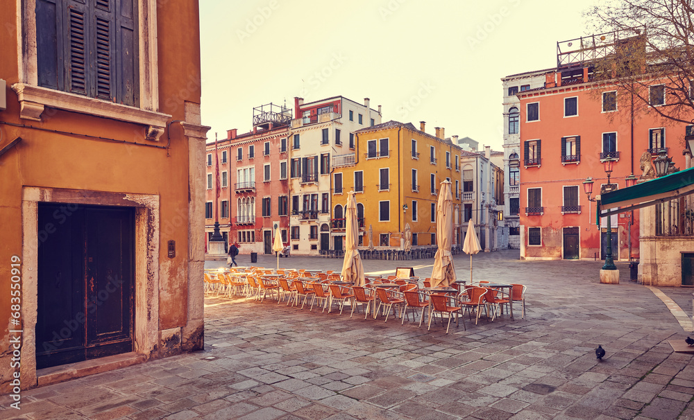 Town square in Venice city, Italy